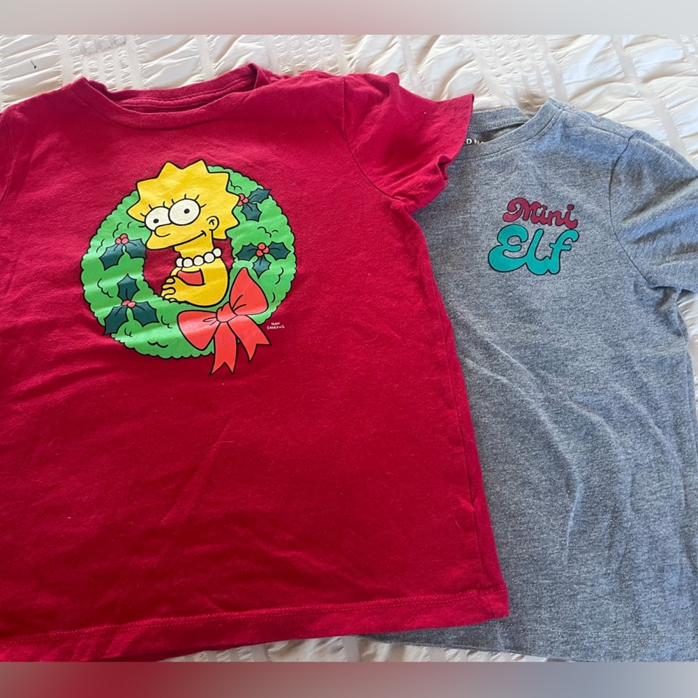 Old Navy Festive Red and Gray Kids Tees